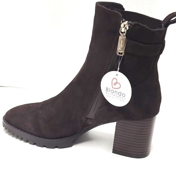 Blondo Tobi Bootie Waterproof Brown Suede Size 8.5 M B6648 DD343 - Picture 2 of 10